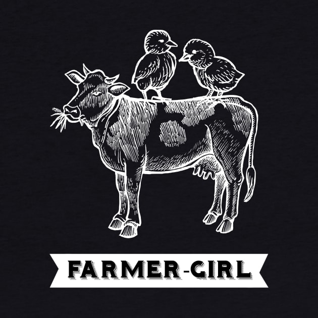 Chick Cow Farm Farmer Girl by Imutobi